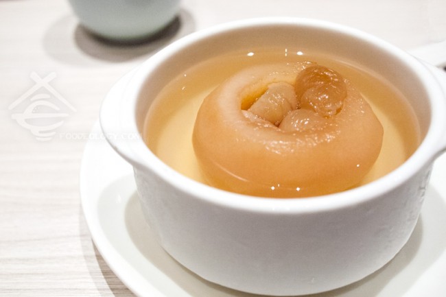 Double-boiled-Snow-Pear-with-Chuan-Bei-and-Dried-Longan_Crystal-Jade-Korean-Ginseng-Chicken-and-BBQ
